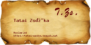 Tatai Zsóka névjegykártya